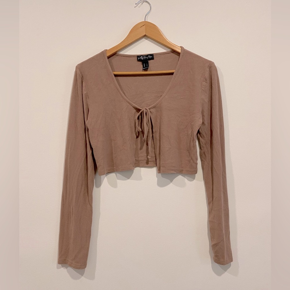 PRETTY TINY TOPS (PLT) tie front stretch top